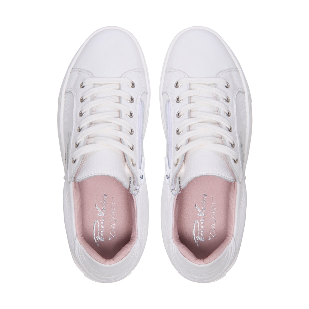 Kautustar White/Silver Leather Trainers