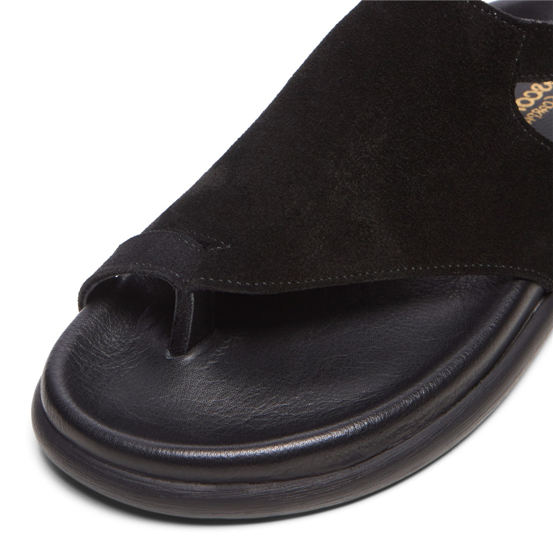 Lavanda Black Suede Sandals