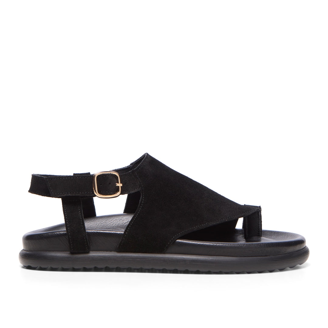 Lavanda Black Suede Sandals
