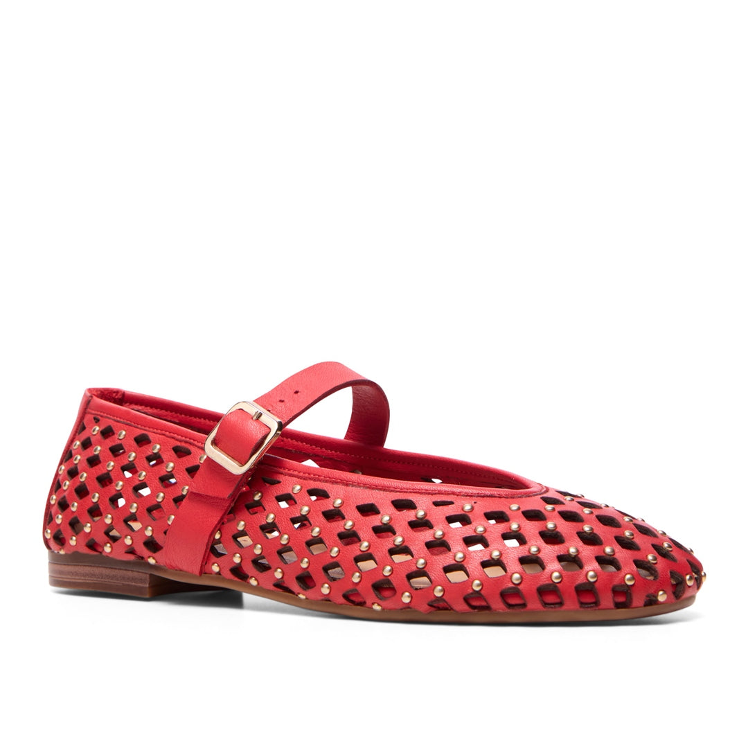 Lousca Red Leather Loafers