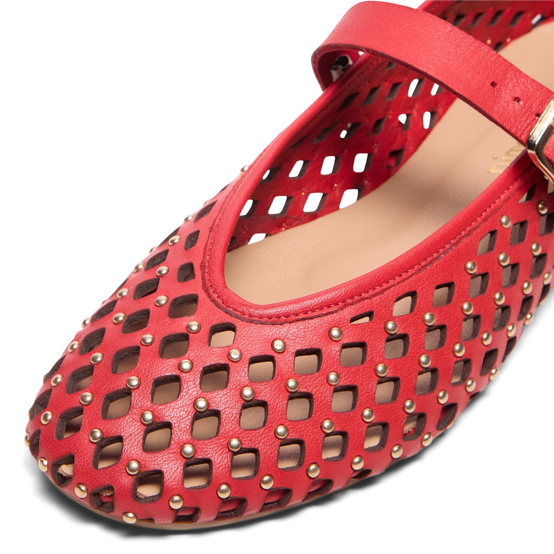 Lousca Red Leather Loafers