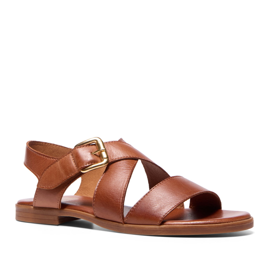 Lunia Tan Leather Sandals