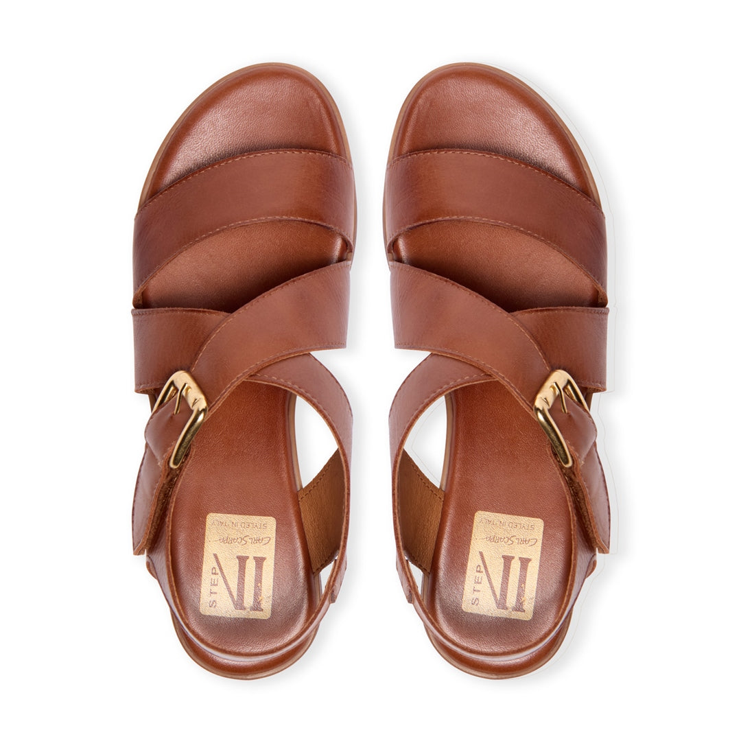 Lunia Tan Leather Sandals