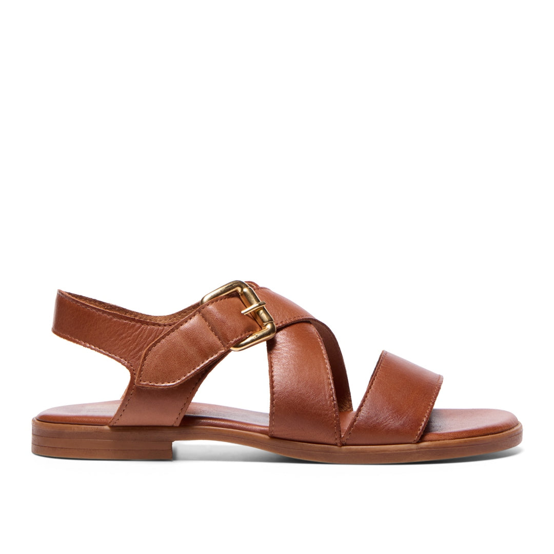 Lunia Tan Leather Sandals