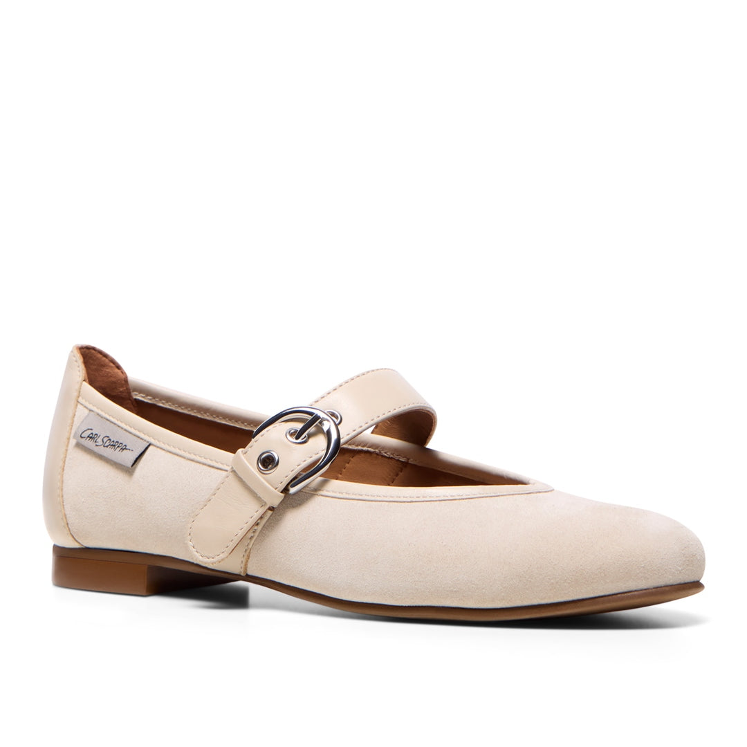Mellina Beige Suede Loafers