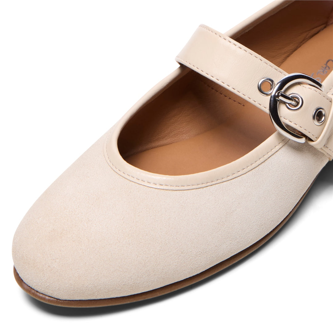 Mellina Beige Suede Loafers