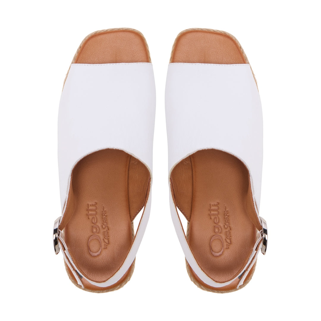 Mirabello White Leather Sandals