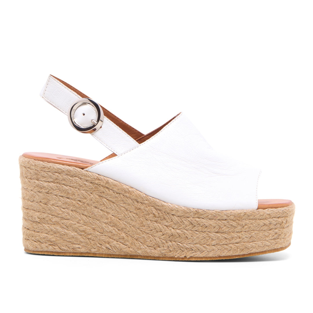 Mirabello White Leather Sandals