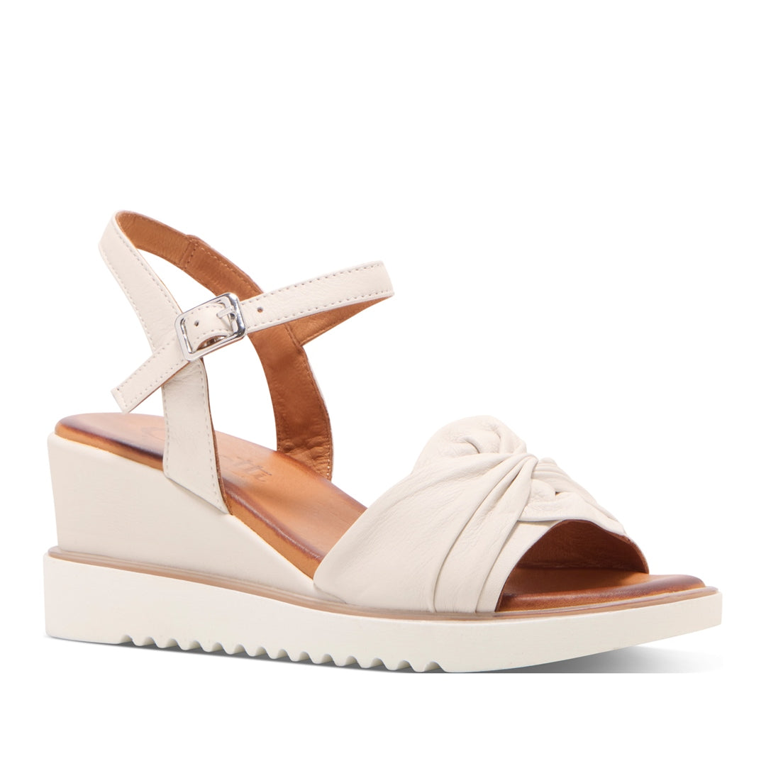 Modena Off-White Leather Sandals