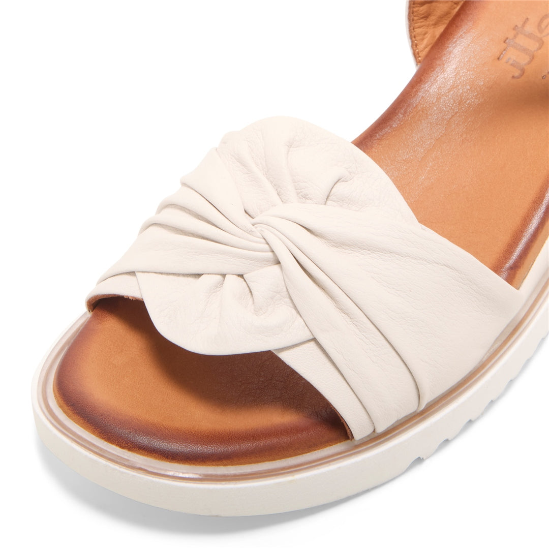 Modena Off-White Leather Sandals
