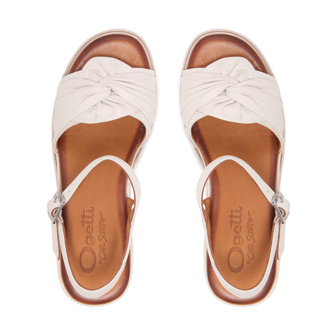 Modena Off-White Leather Sandals