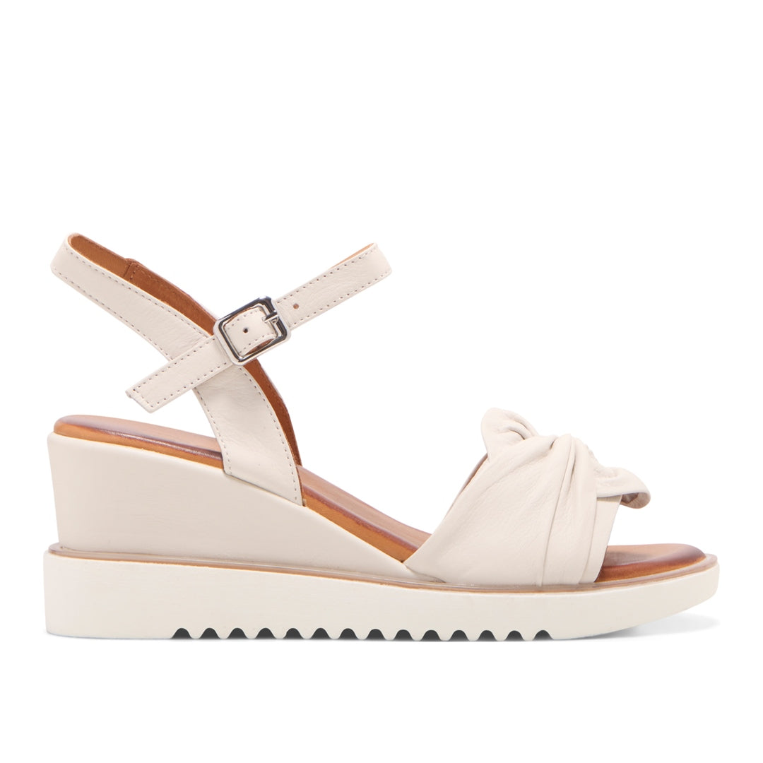 Modena Off-White Leather Sandals