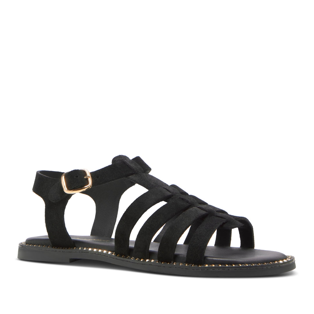 Nicarda Black Suede Sandals