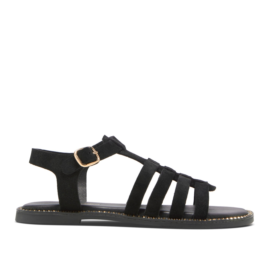Nicarda Black Suede Sandals