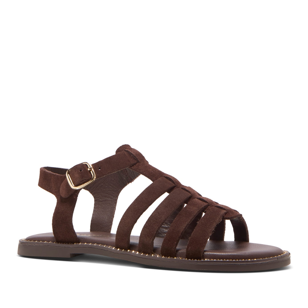 Nicarda Brown Suede Sandals