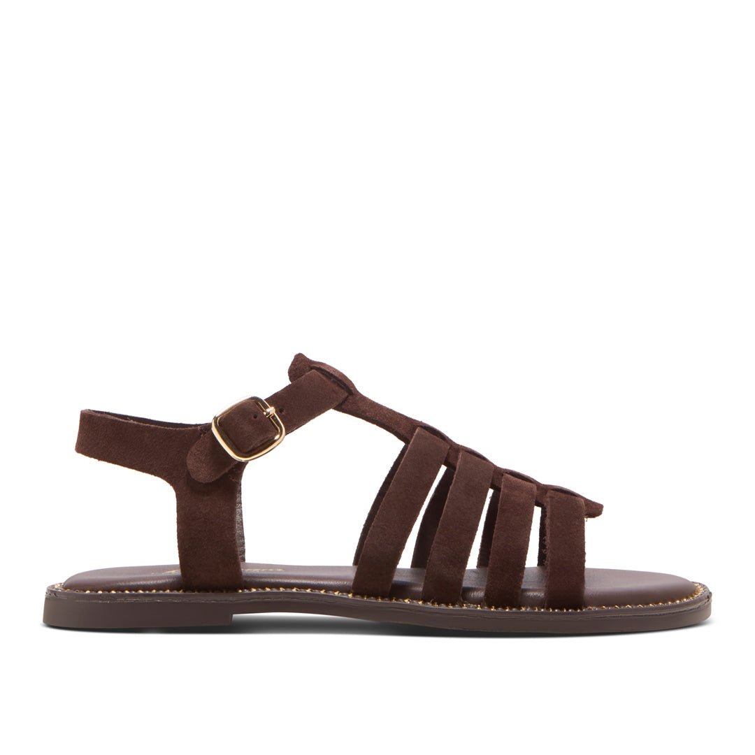 Nicarda Brown Suede Sandals