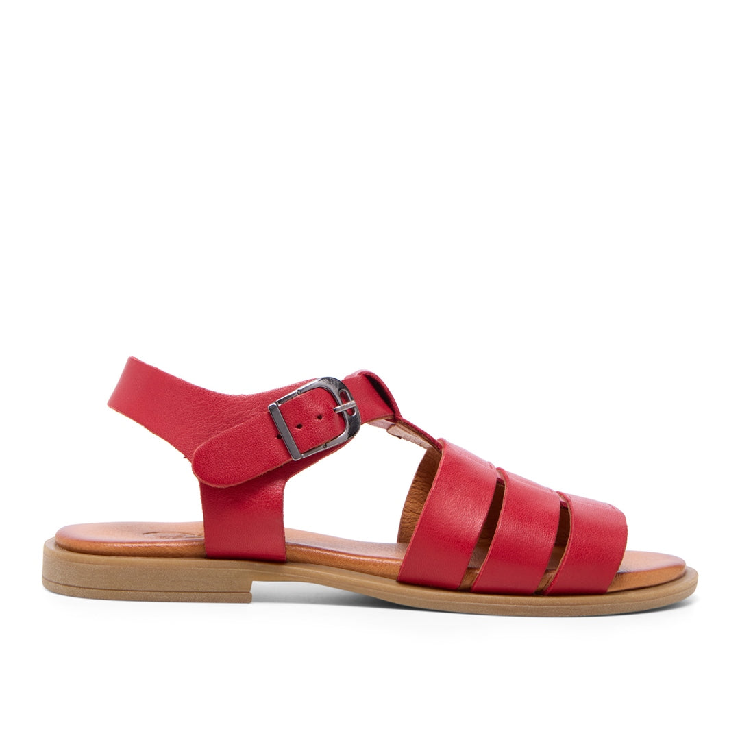 Ortello Red Leather Sandals