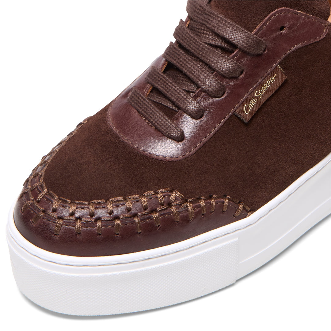 Padova Stitch Brown Suede Trainers