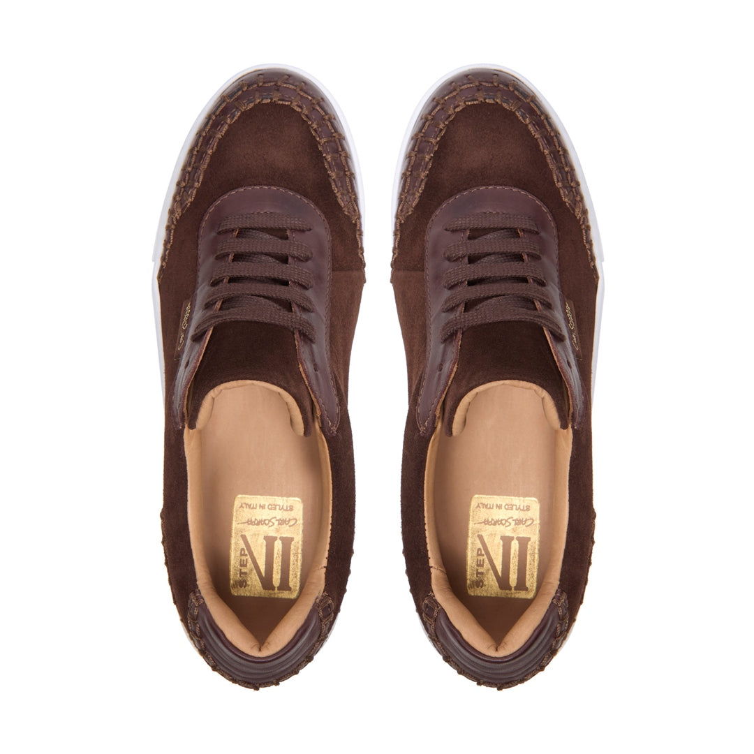 Padova Stitch Brown Suede Trainers