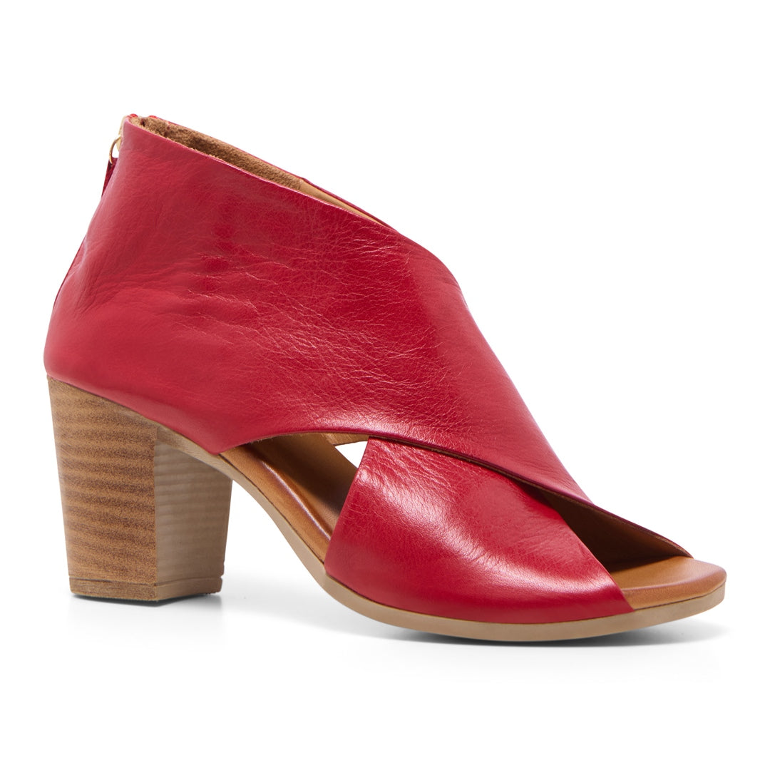 Piacere Red Leather Sandals