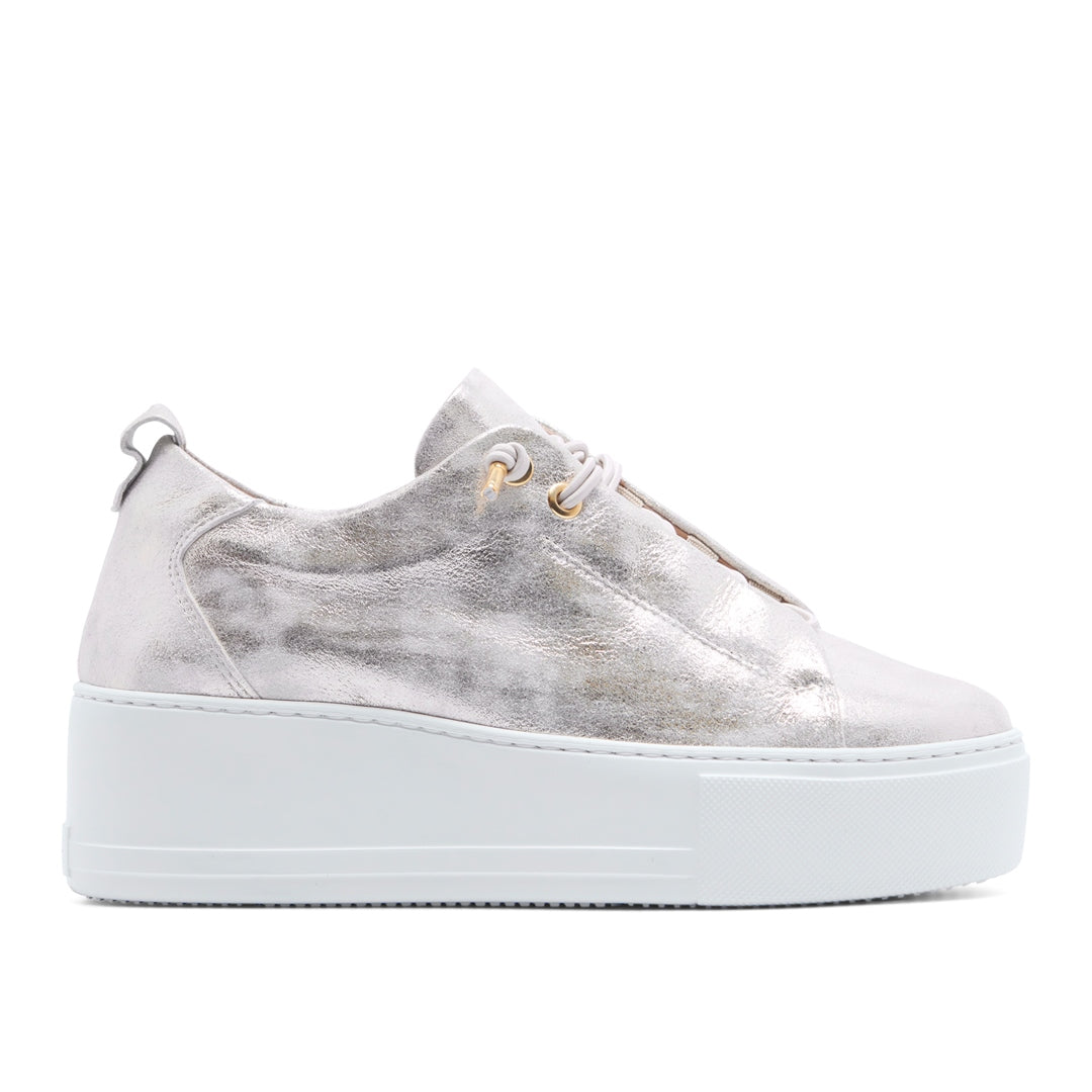 Raya Champagne Leather Trainers