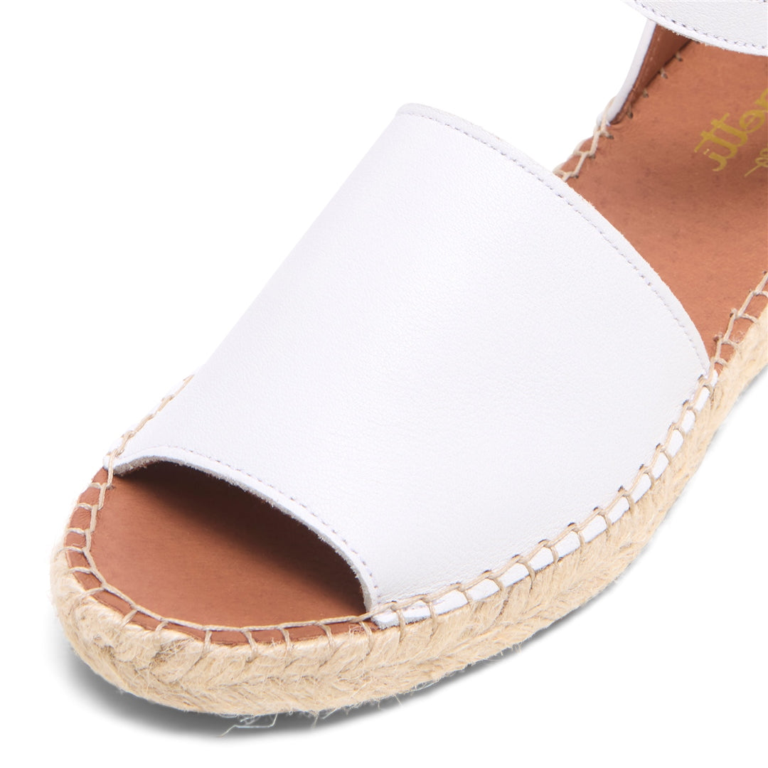 Scarletta White Leather Sandals