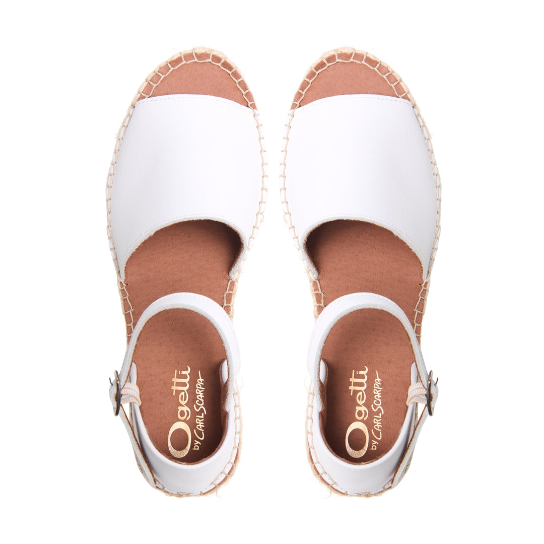 Scarletta White Leather Sandals