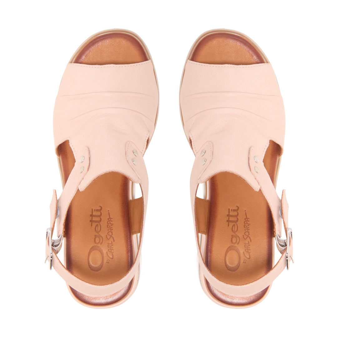 Tessino Blush Leather Sandals