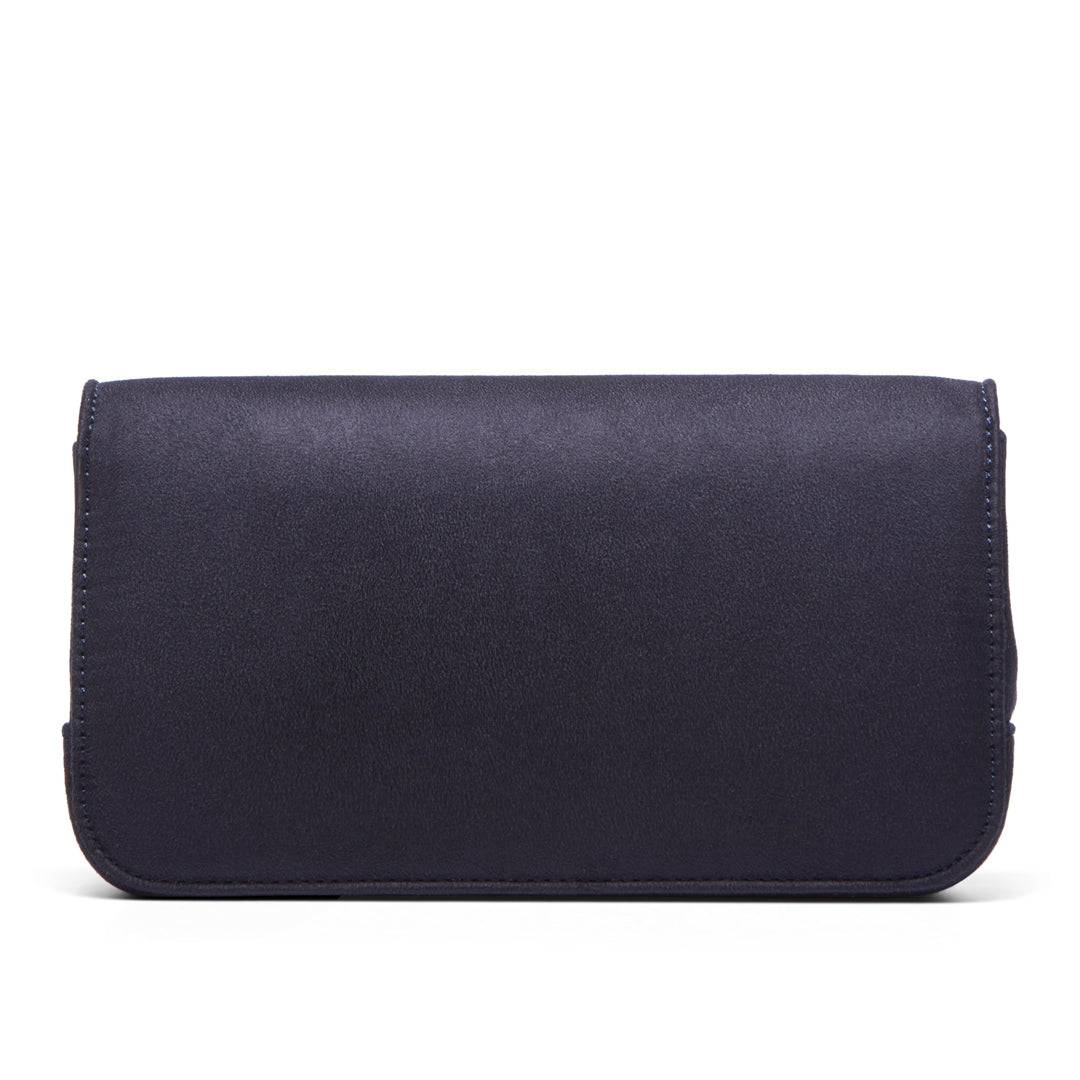 Veloria Navy Suede Clutch Bag