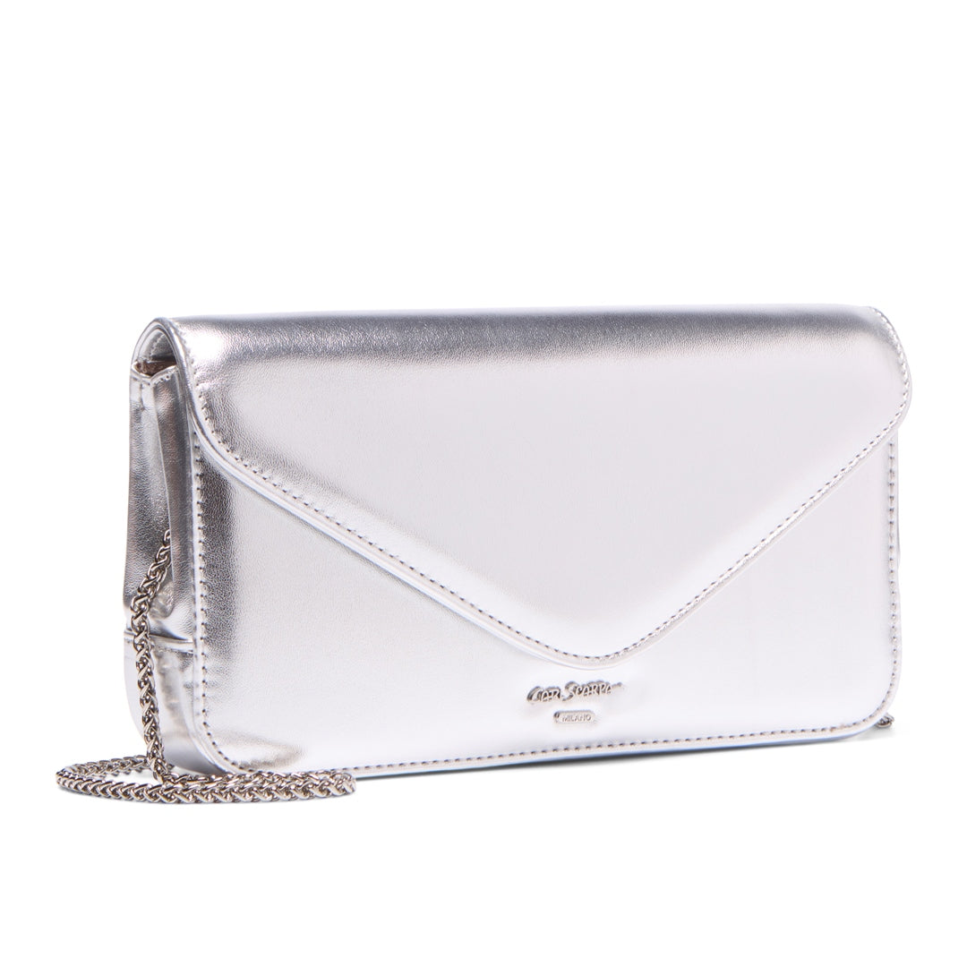 Veloria Silver Clutch Bag
