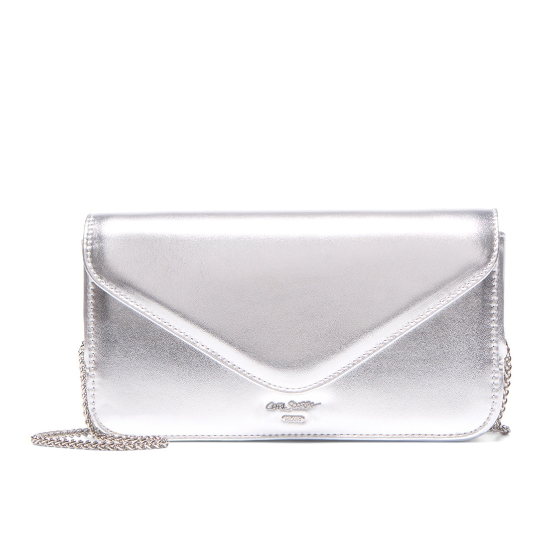 Veloria Silver Clutch Bag