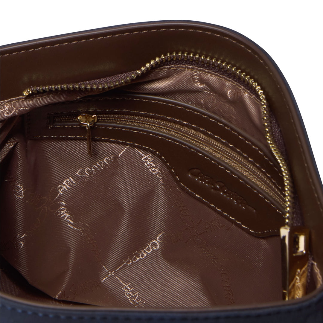 Yasmina Navy Suede Shoulder Bag