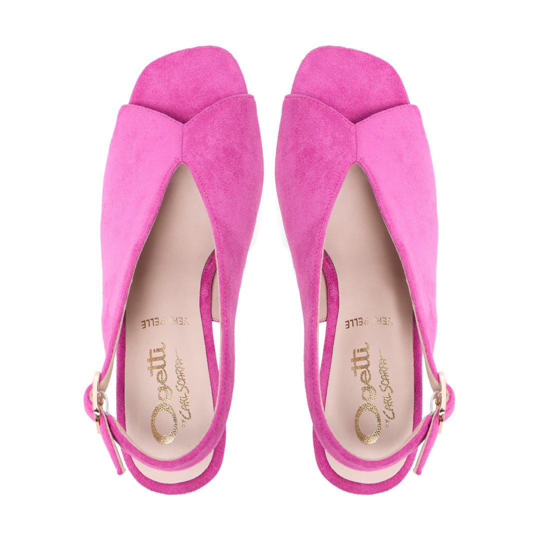 Claresse Fuchsia Suede Block Heel