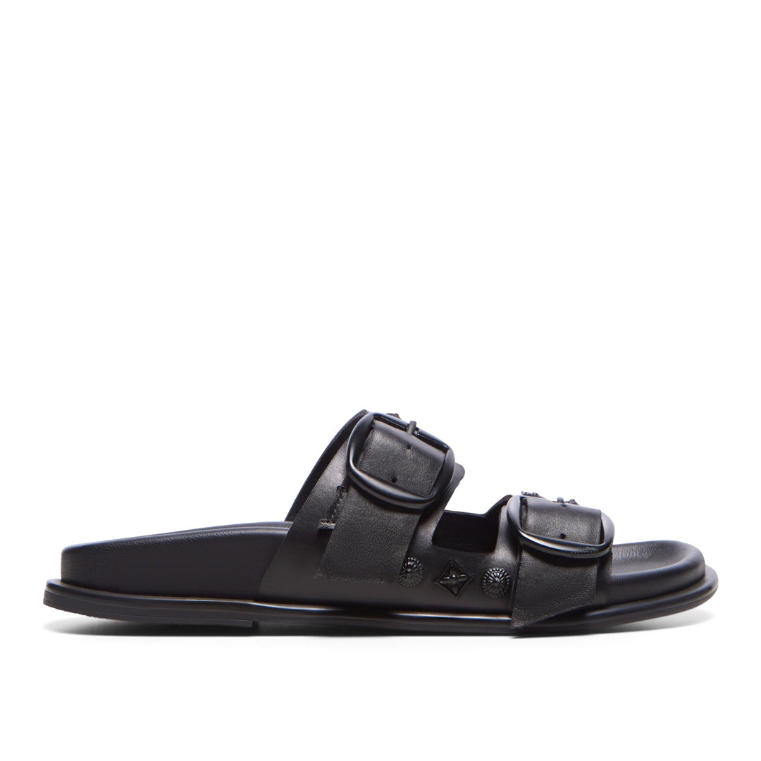 Gimmi Black Leather Mule Sandal