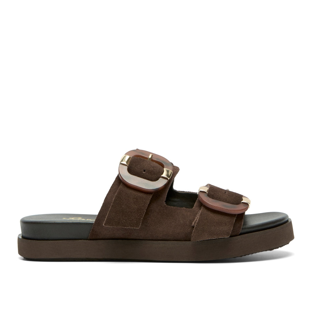 Letta Brown Suede Mule Sandals