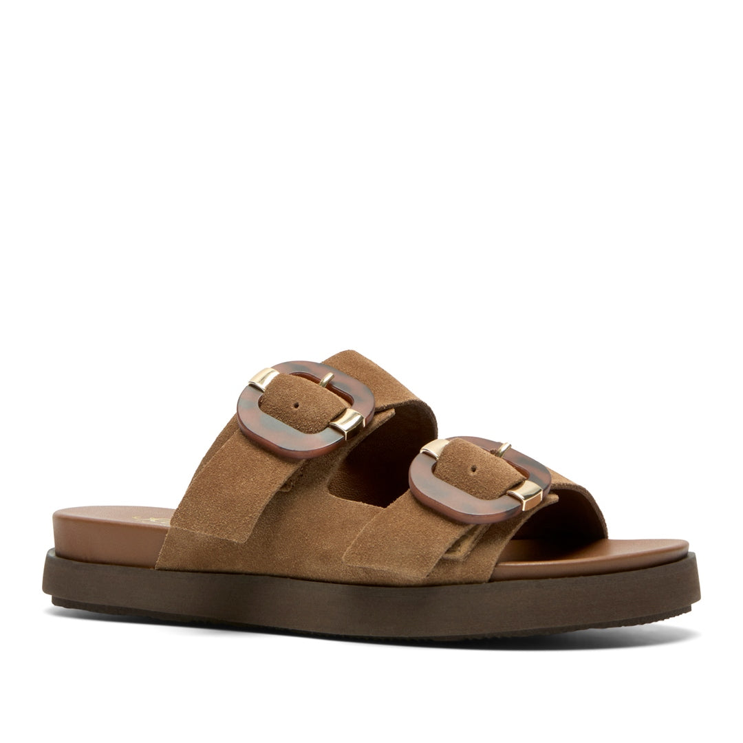 Letta Tan Suede Mule Sandals