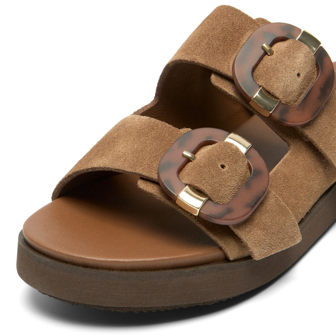 Letta Tan Suede Mule Sandals