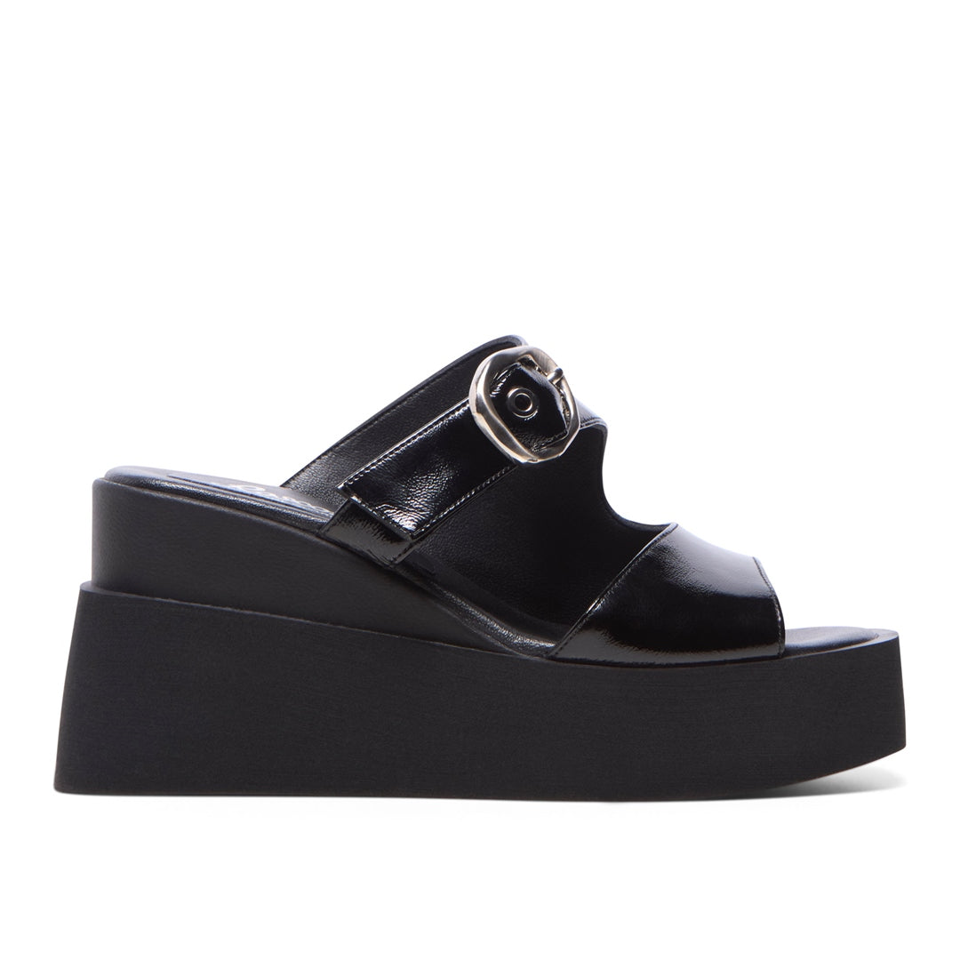 Pinto Black Patent Leather Sandals