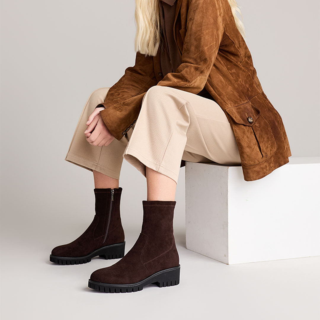 Corelina Brown Suede Ankle Boot