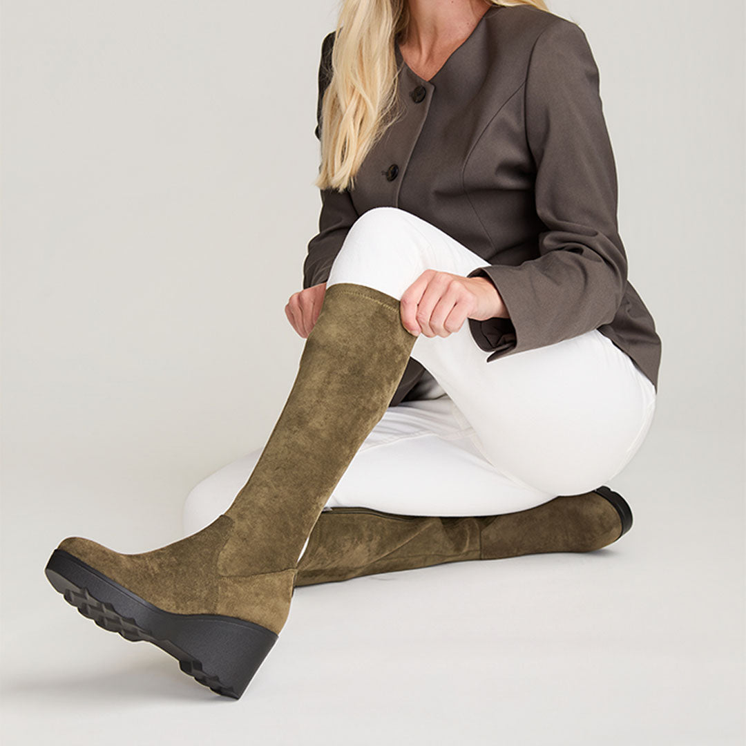 Corsetti Green Suede Knee High Boots